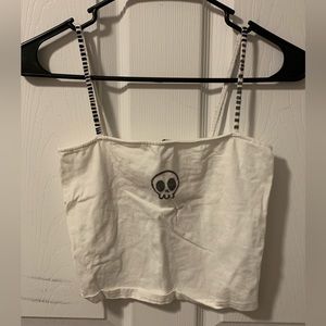 H&M tank top cropped with skull
